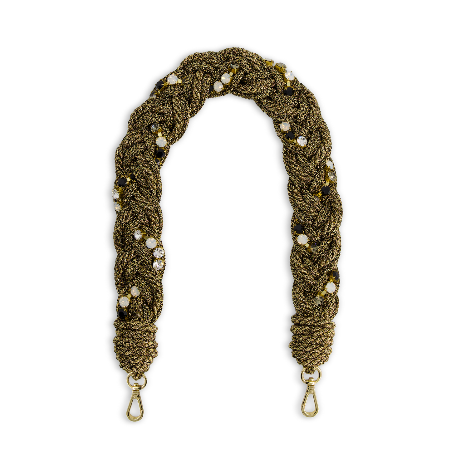 Black Passementerie Handle With Stone Embellishment