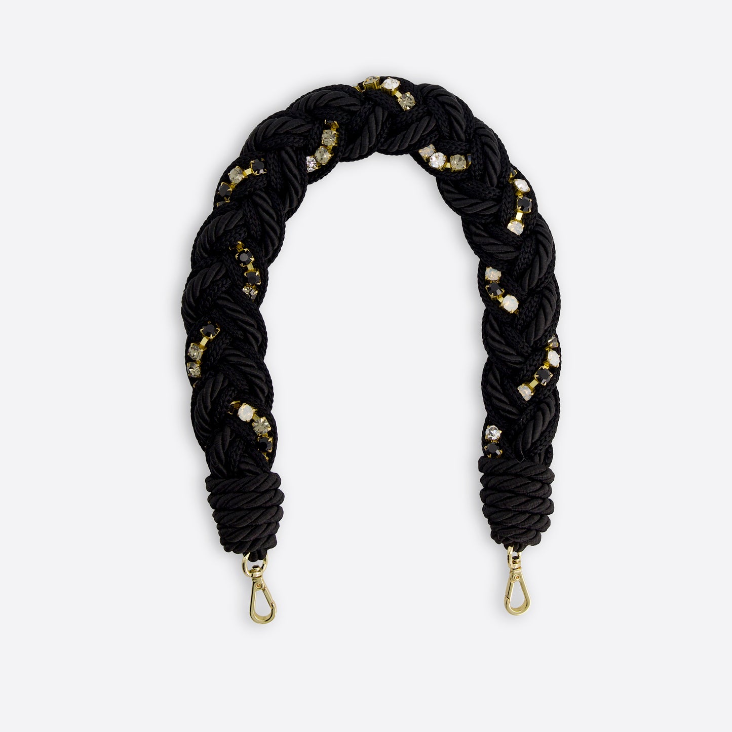 Black Passementerie Handle With Stone Embellishment