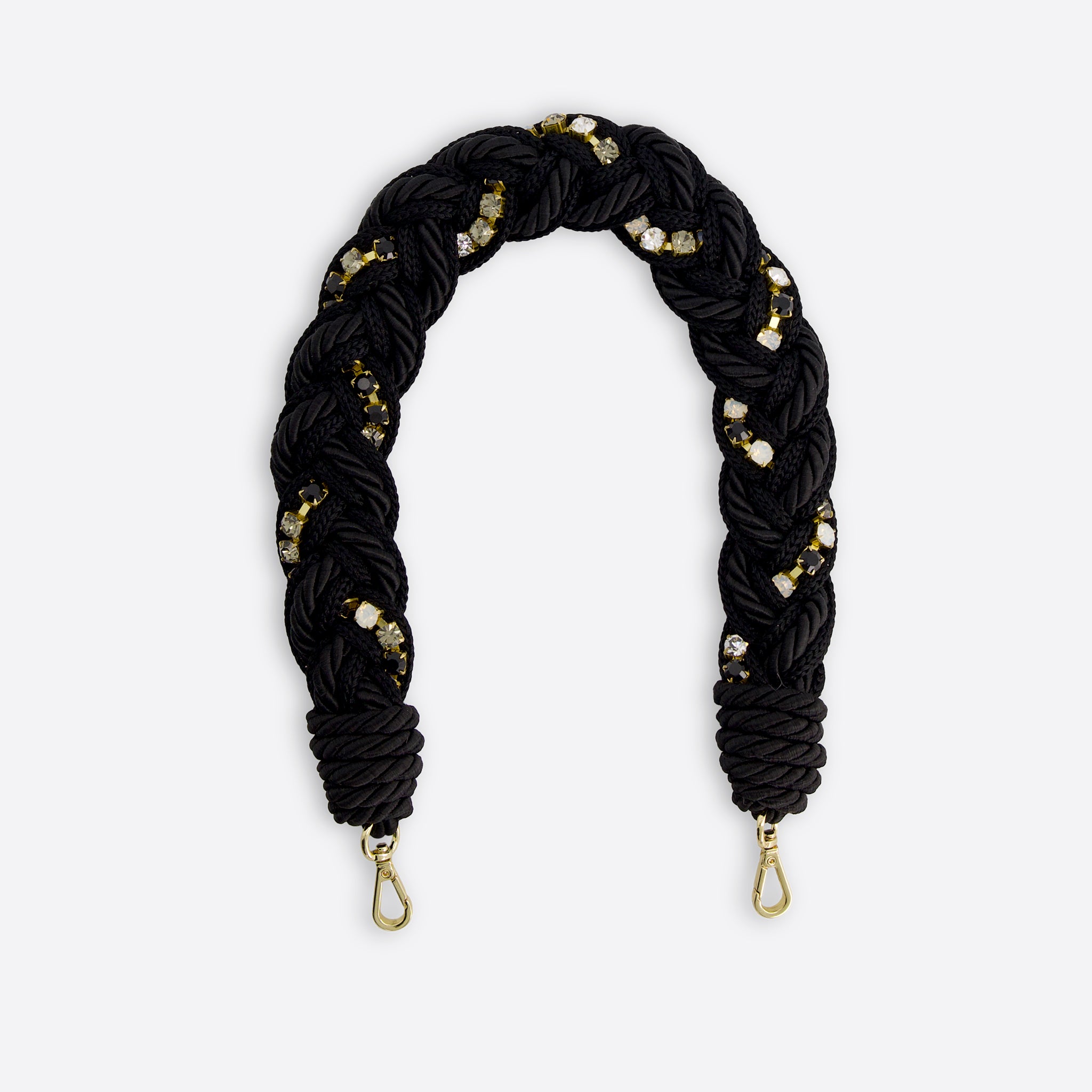 Black Passementerie Handle With Stone Embellishment